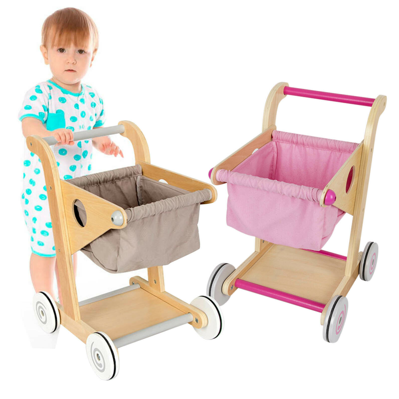 childrens wooden shopping trolley