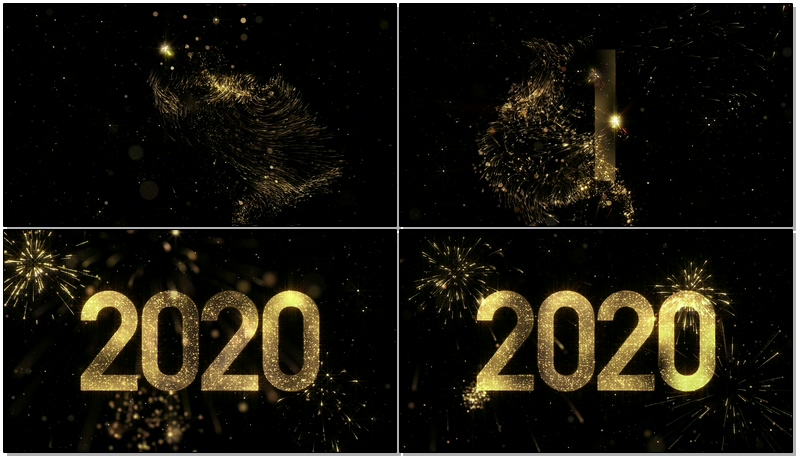绚酷金色粒子2020年新年10秒倒计时视频素材