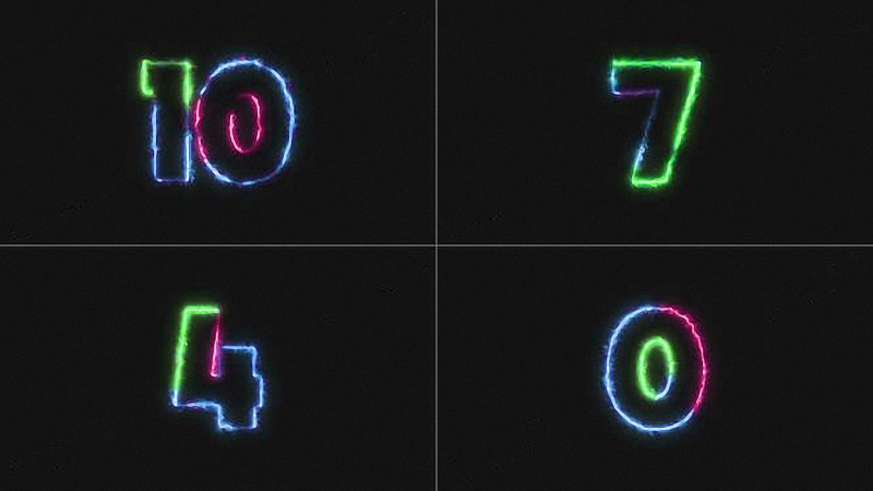 霓虹灯光圈轮廓10秒倒计时视频素材