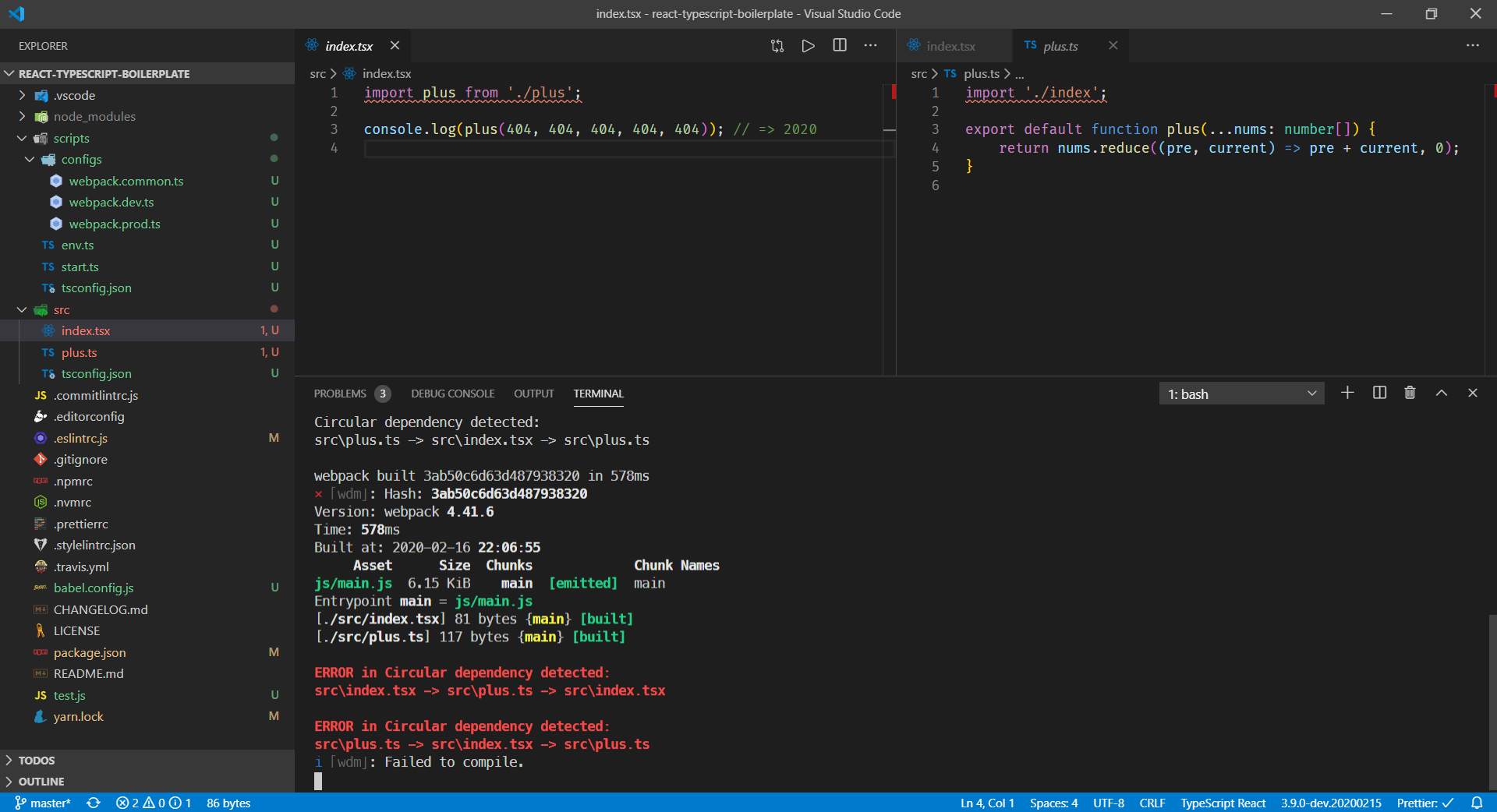 circle dependencies error