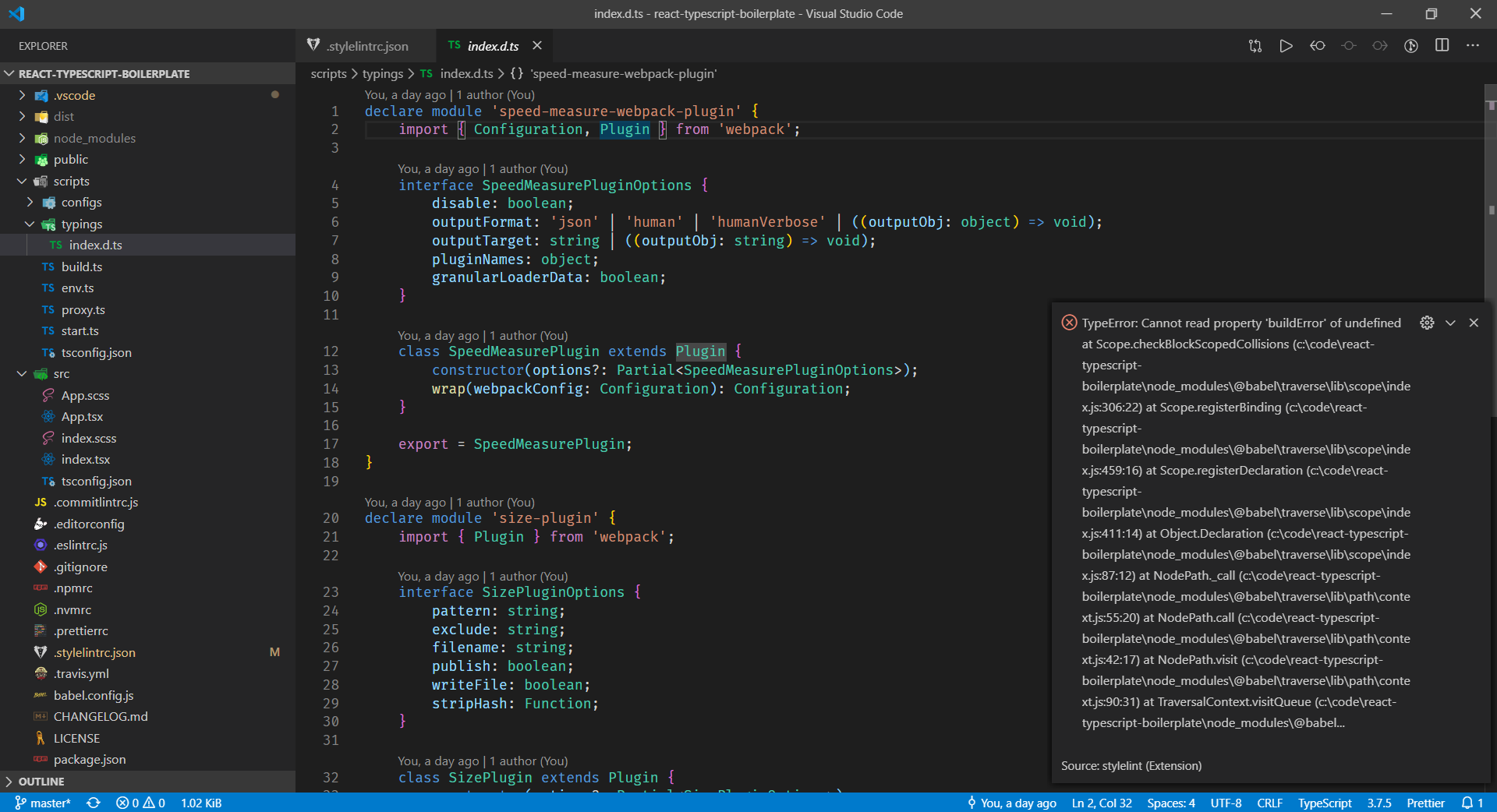 vscode stylelint bug