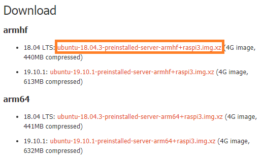  ubuntu-18.04.3-preinstalled-server-armhf+raspi3.img.xz 