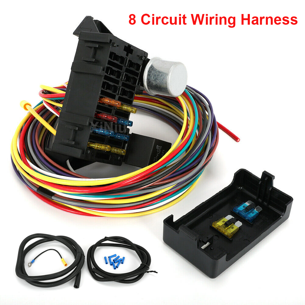 Universal 8 Circuit Wiring Harness For Mopar Ford Hotrods Muscle Hot