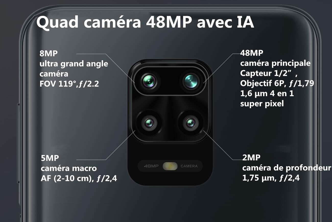Xiaomi Redmi Note 9S Version globale Smartphone Snapdragon 720G Octacore 5020mAh 48MP Quad caméra Note 9S