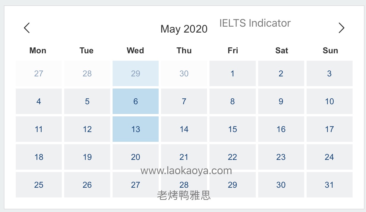 2020年5月份香港IELTS Indicator考试时间安排
