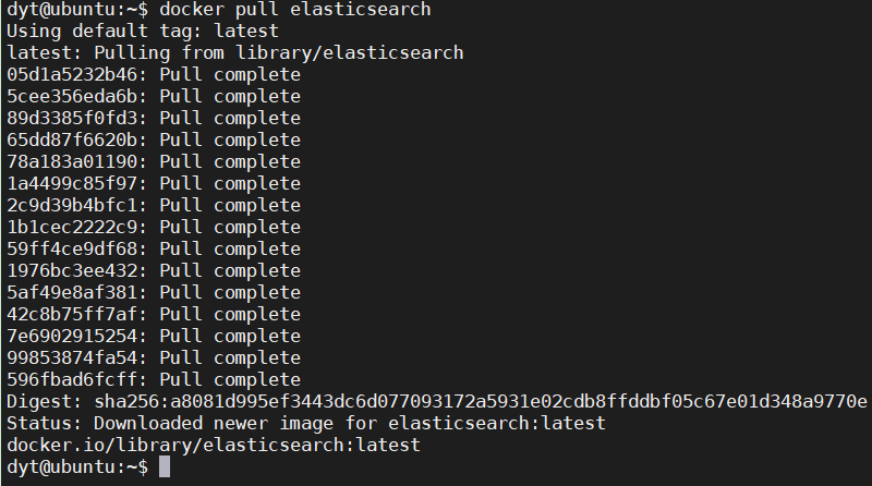 执行docker pull elasticsearch