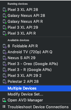 Select Multiple Devices from target device dropdown