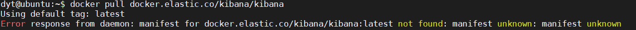  response from daemon: manifest for docker.elastic.co/kibana/kibana:latest not found: manifest unknown: manifest unknown
+