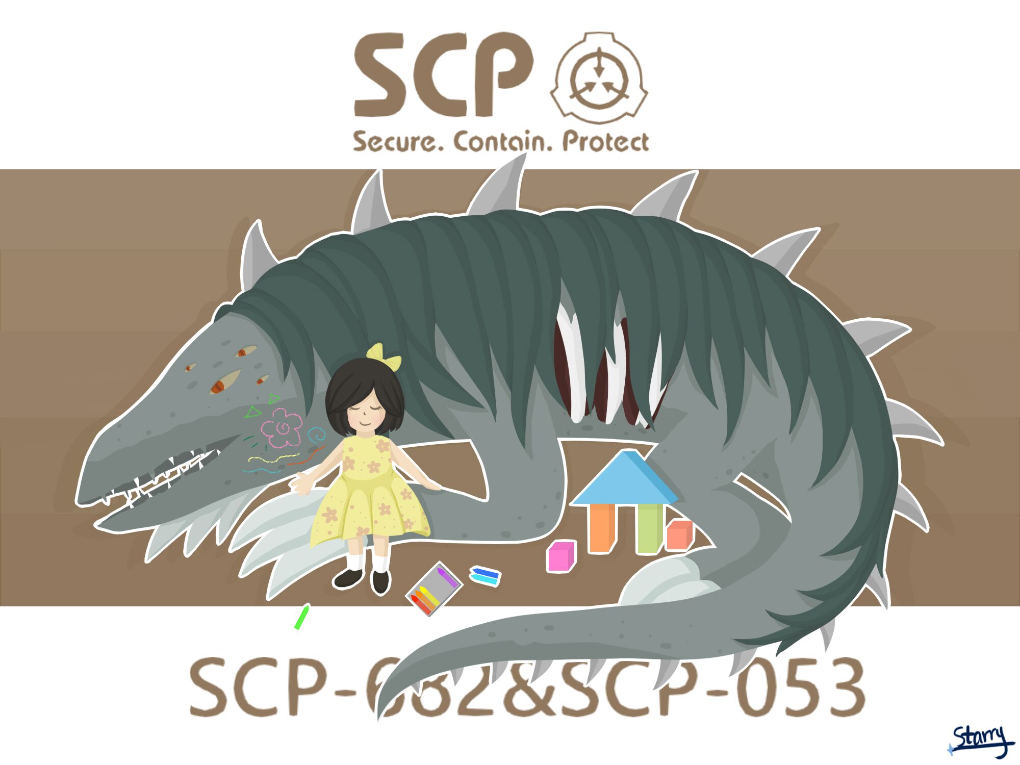 SCP-682 不灭孽蜥 & SCP-053 小姑娘