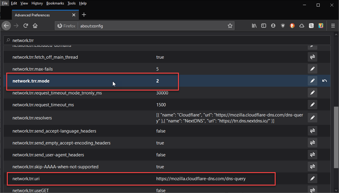 dns over https firefox 2