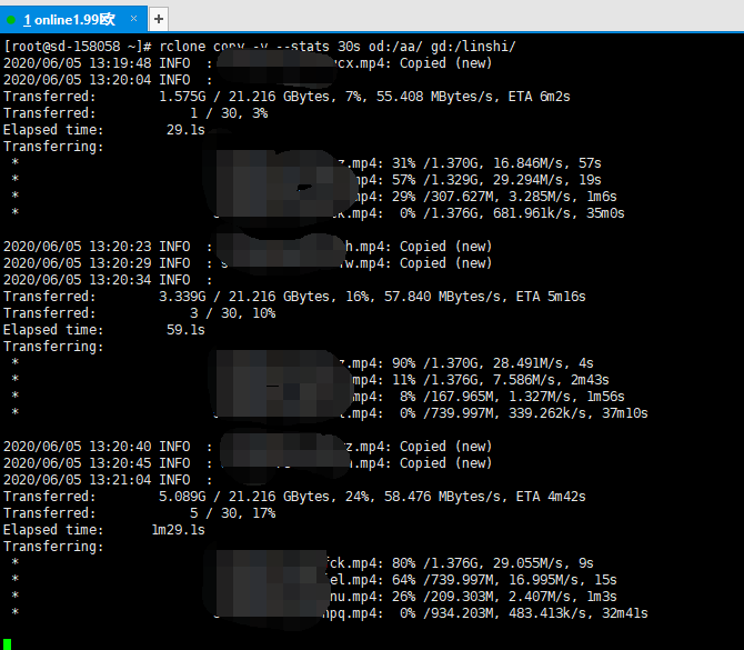 实测从od转移到gd，使用rclone+2欧能有55mb/s