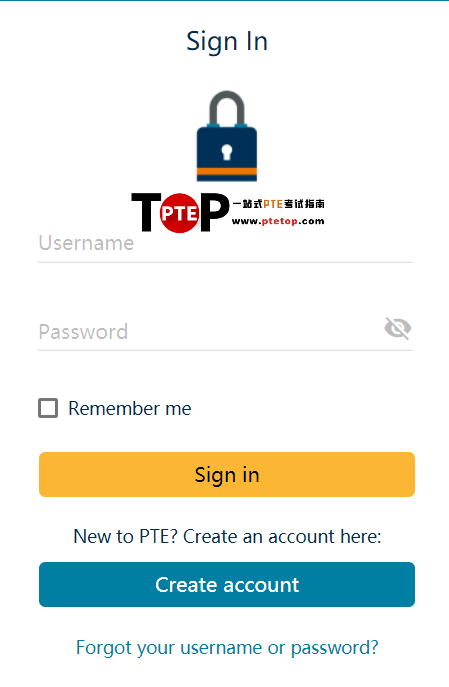 PTE报名流程 注册账号2