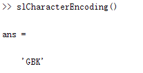 slCharacterEncoding() 的输出结果