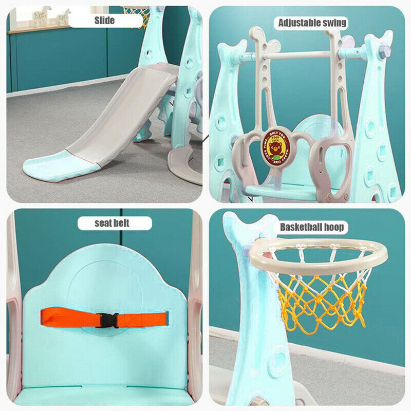 Toboggan balançoire 3 en 1 pour enfant intérieur et extérieur avec