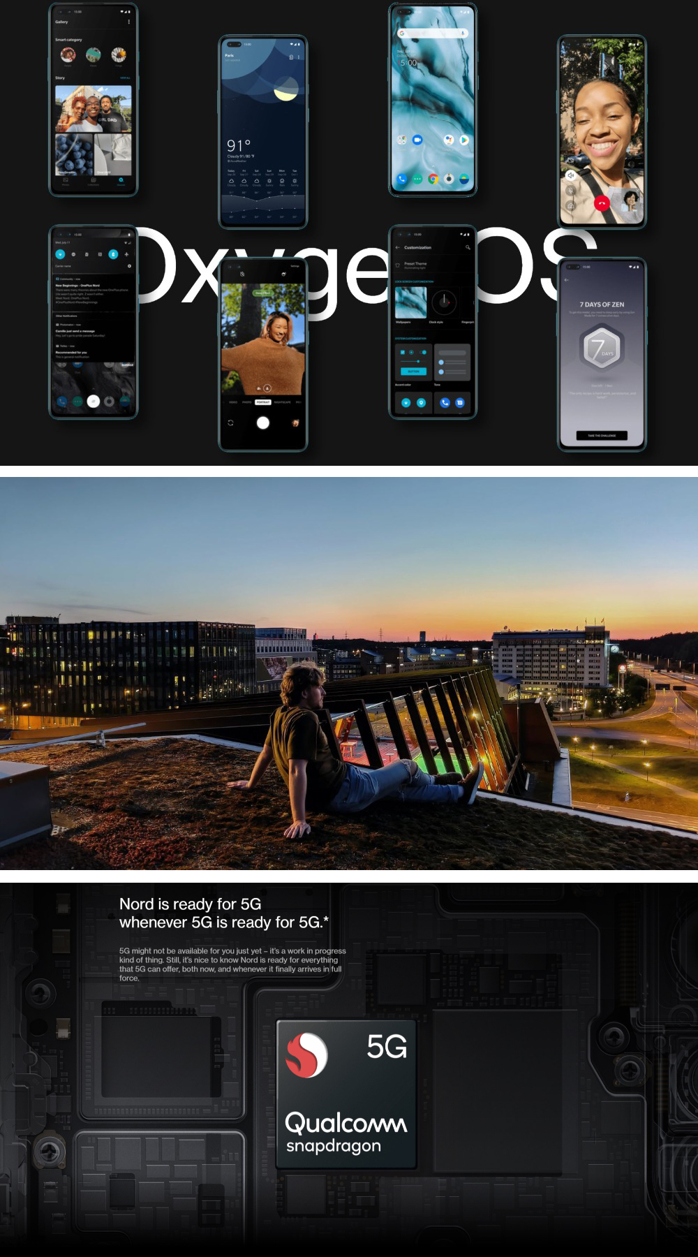 OnePlus Nord 5G Smartphone 12Go 256Go Dual Sim Gray Onyx Batterie 4115 mAh Android 10.0 6.44 Pouces 48MP + 8MP + 5MP + 2MP Quad Caméra Version globale EU