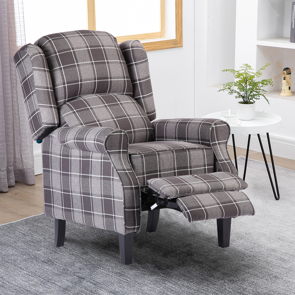 Wing Back Recliner Chair Fireside Fabric Reclining Armchair Sofa Lounge Cinema eBay