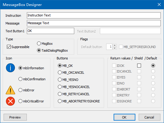 MessageBox Designer