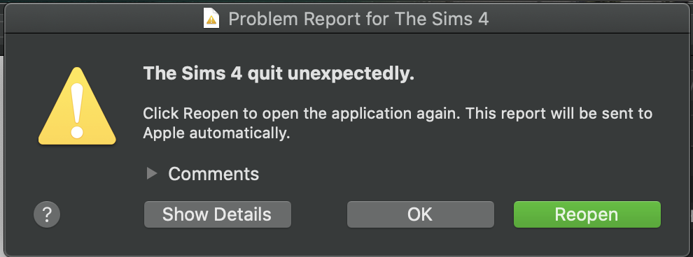 Re: Cannot launch Sims4 on Macbook - Game is - Answer HQ
