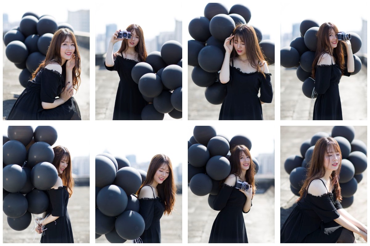 美图欣赏-8张黑裙美女户名黑色气球写真RAW原图CR2原片(3)