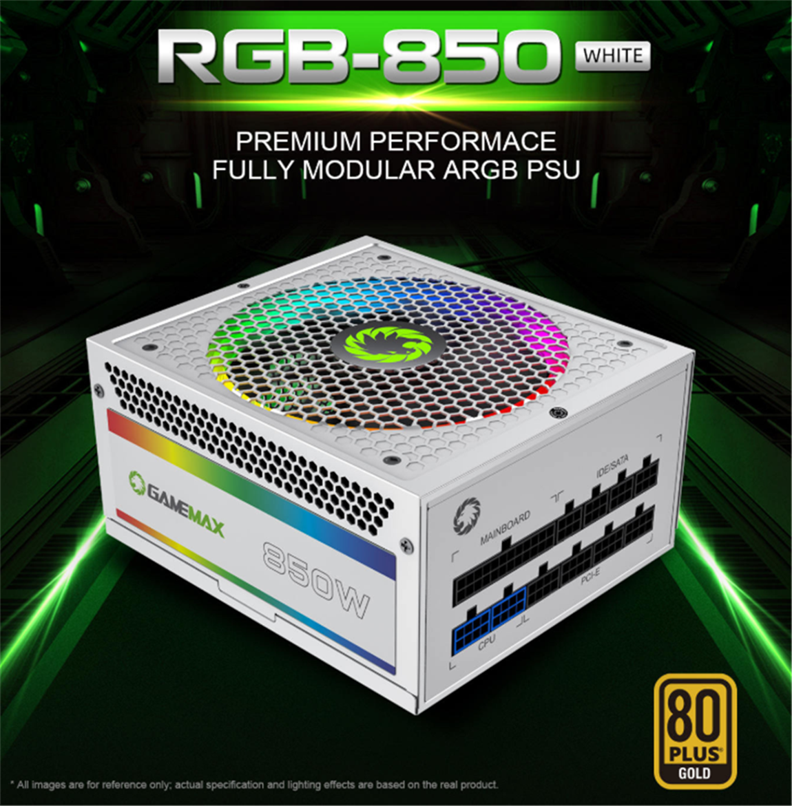Computer Power Supplies 850W, RGB Power Supply Fully Modular 80+ Gold