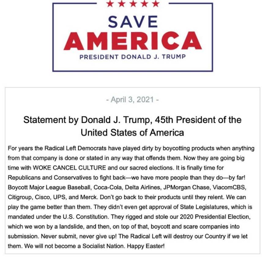 特朗普为“神圣选举”发动战争——“不要回到他们的产品上,直到他们让步”