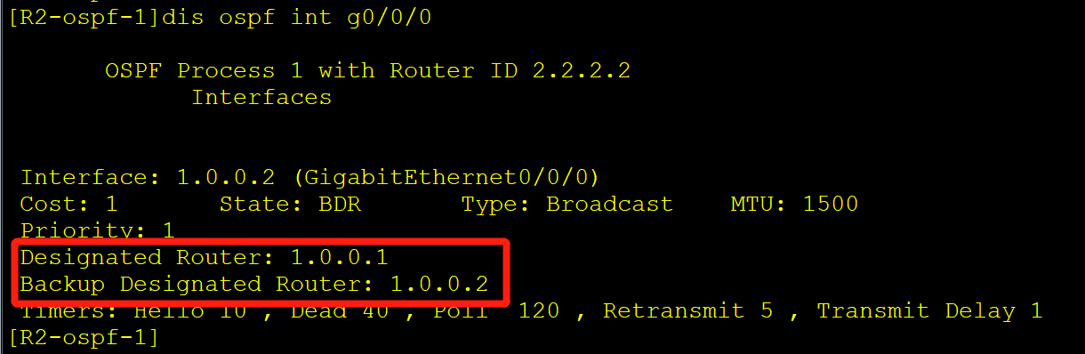 OSPF-DR&BDR-R2路由器状态