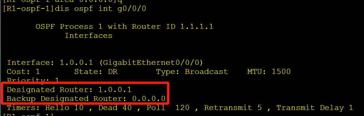 alt OSPF-DR&BDR-R1路由状态