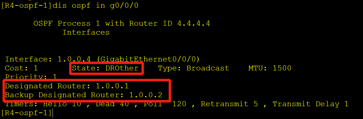 alt OSPF-DR&BDR-R4路由状态