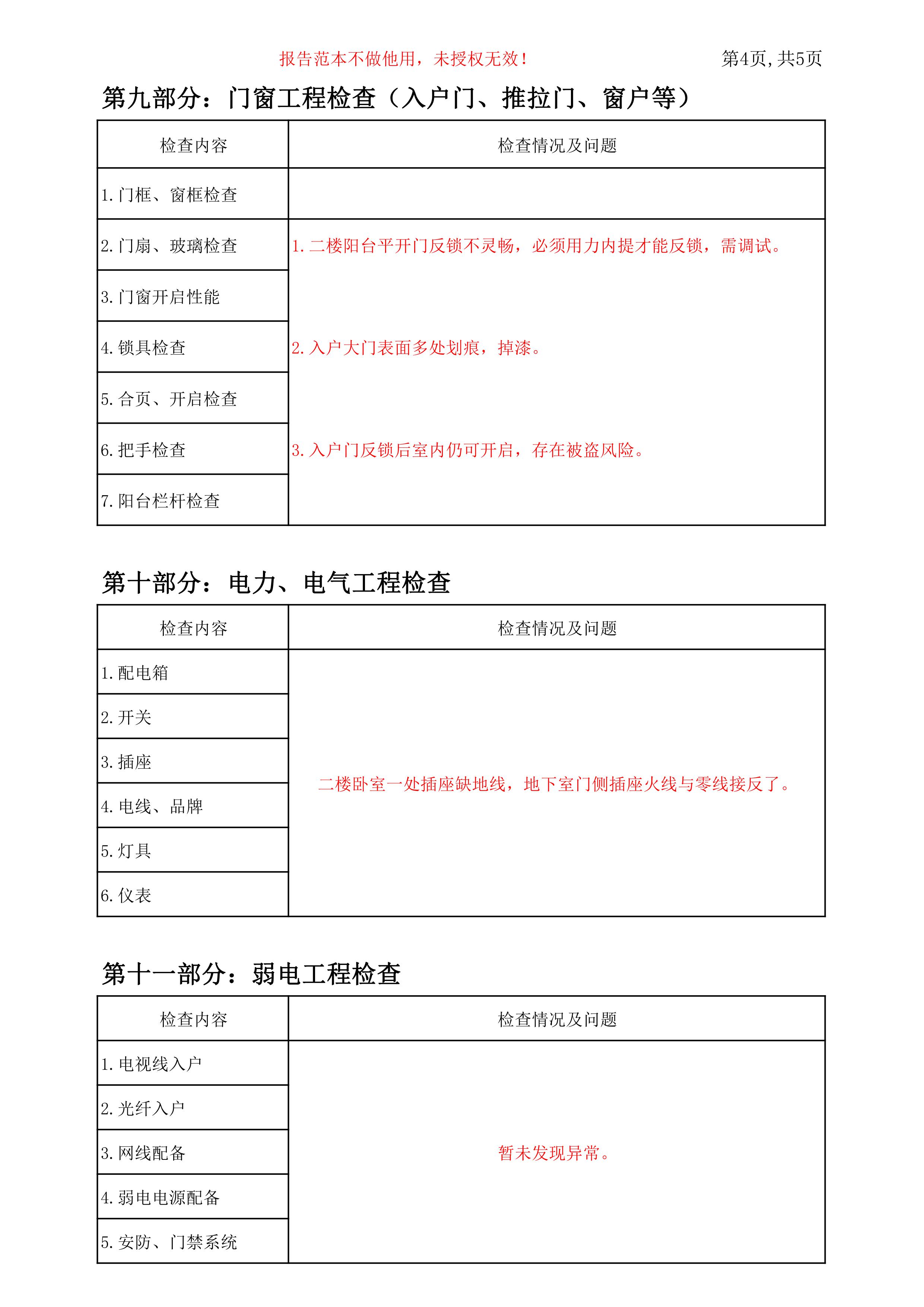 勤俭美验房报告-门窗工程检查