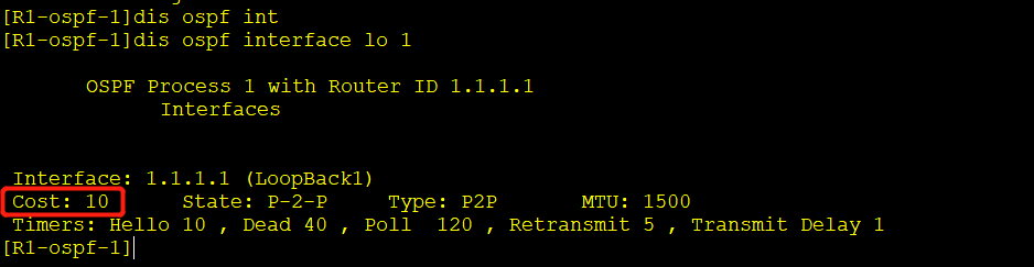 alt OSPF-Cost修改带宽参考值