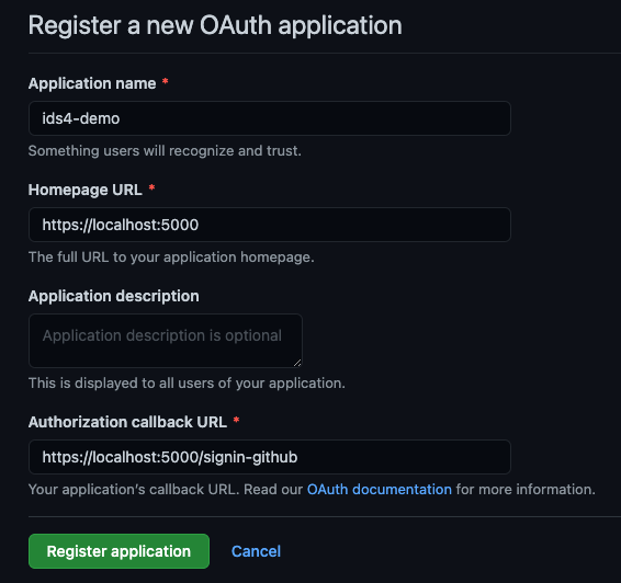 注册OAuth App