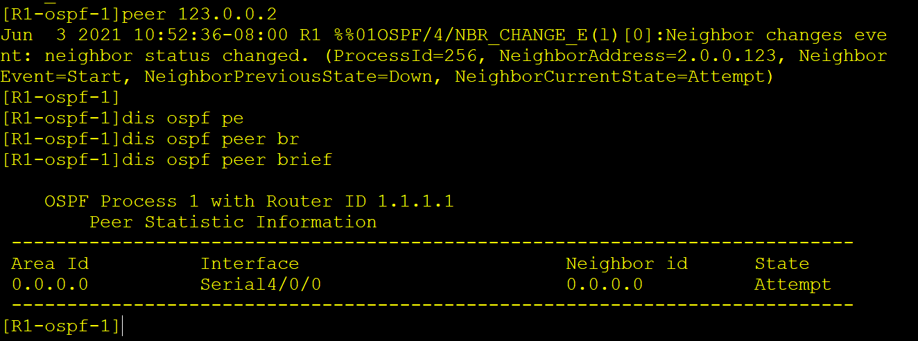 alt OSPF Attempt状态