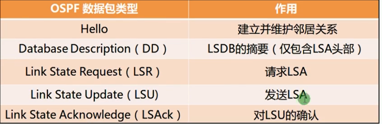 alt OSPF数据包类型