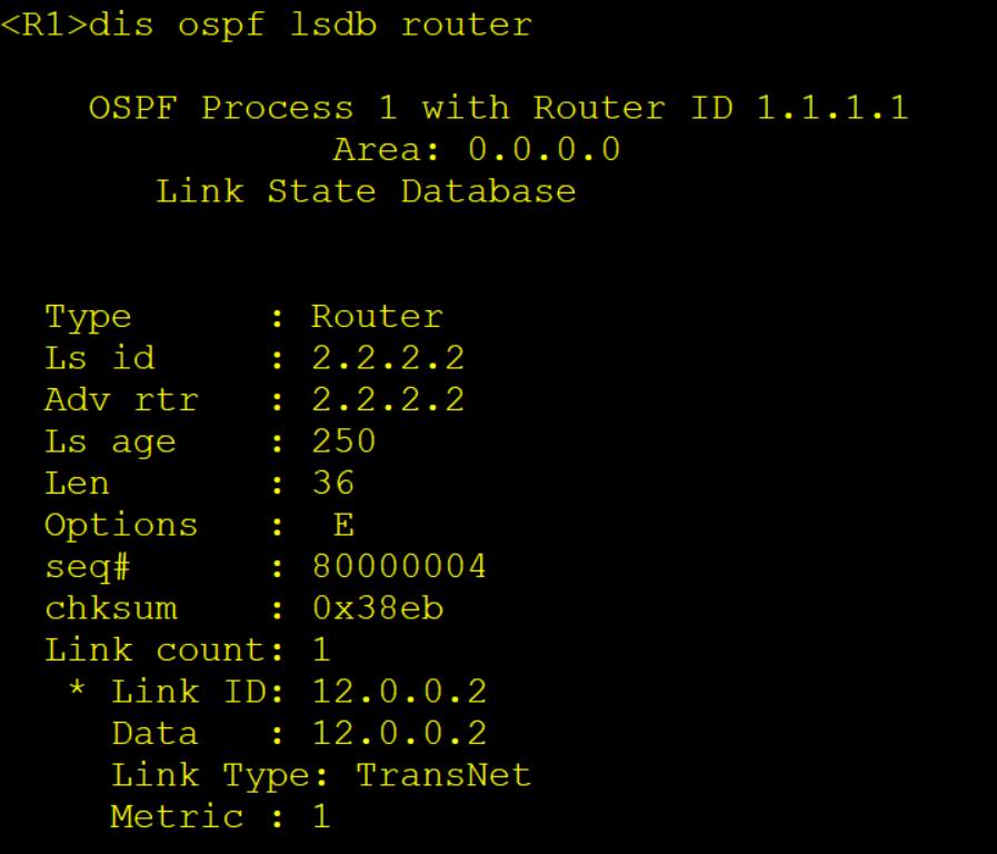 alt 查看Router LSA 信息