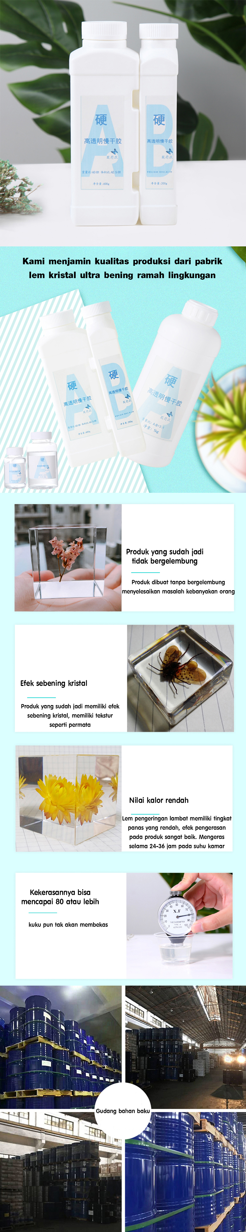 Jual Glue Penjualan Langsung Dari Pabrik Lem Kristal Super Bening 3: 1