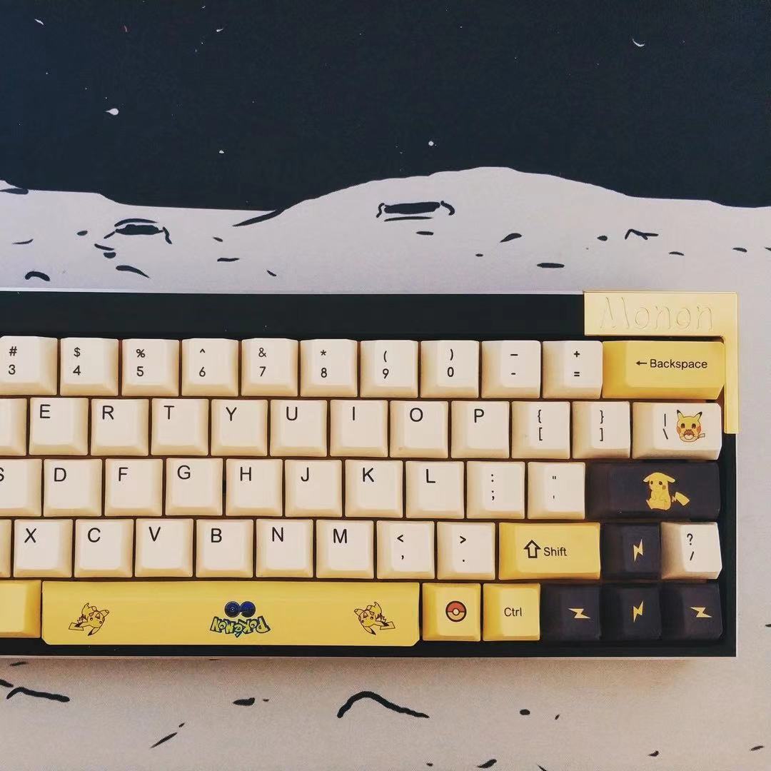 aluminum Monon r2 + Pikachu keycap set